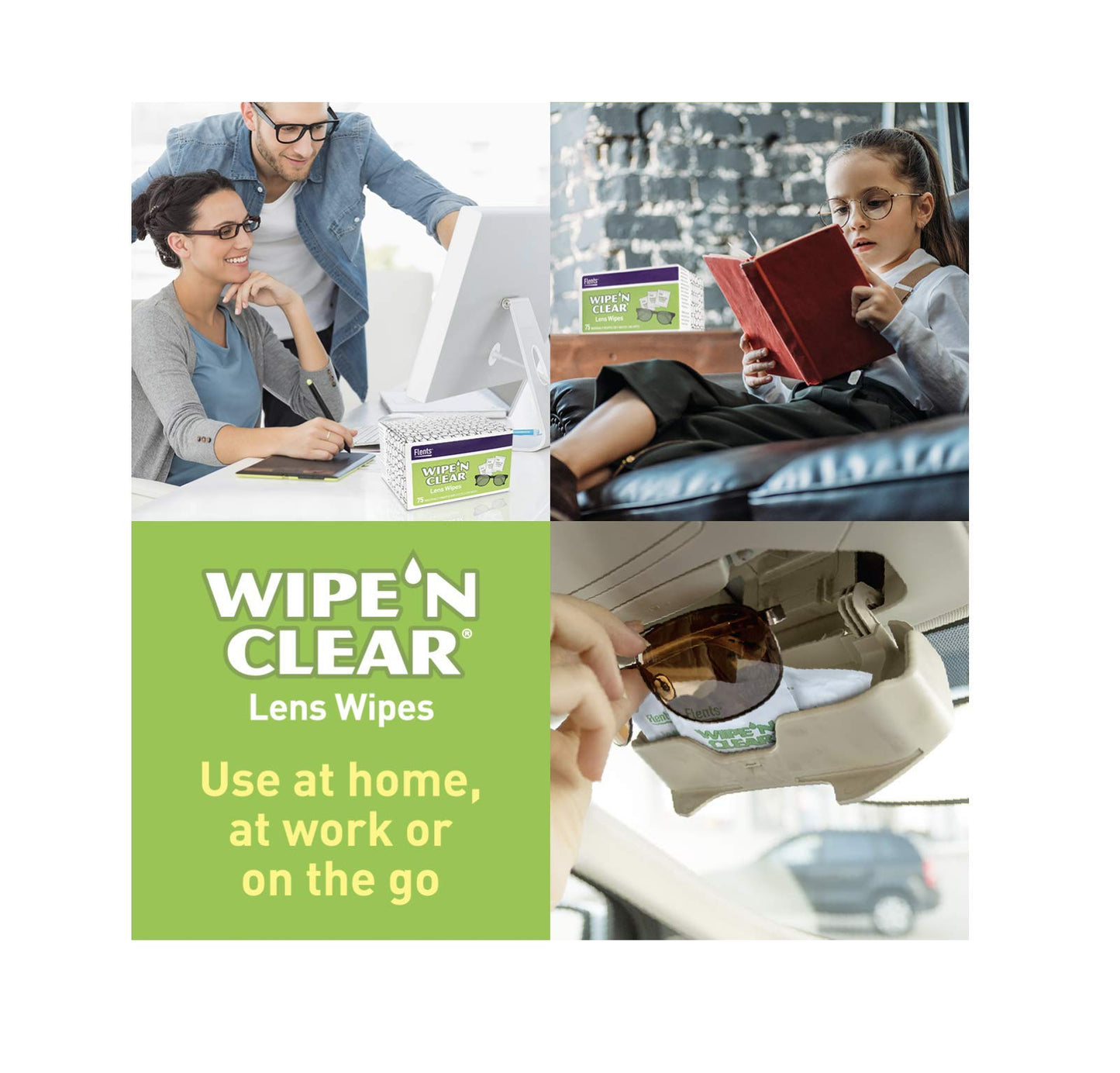 Flents Wipe N Clear Lens Wipes 225ct – 3 Boxes (75 Each) Anti-Streak