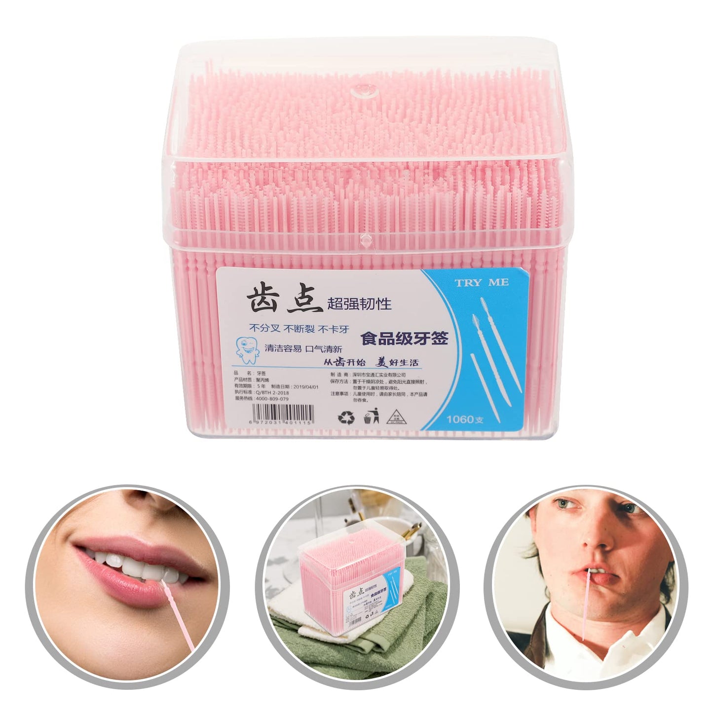FOMIYES Floss Picks: 1000pcs Disposable Double-Ended Toothpicks for Interdental Care