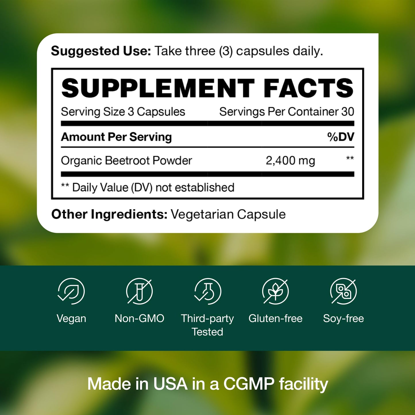 Fresh Nutrition Organic Beet Root Capsules – 2400mg Potent, Vegan, Gluten-Free (90 Caps x2)