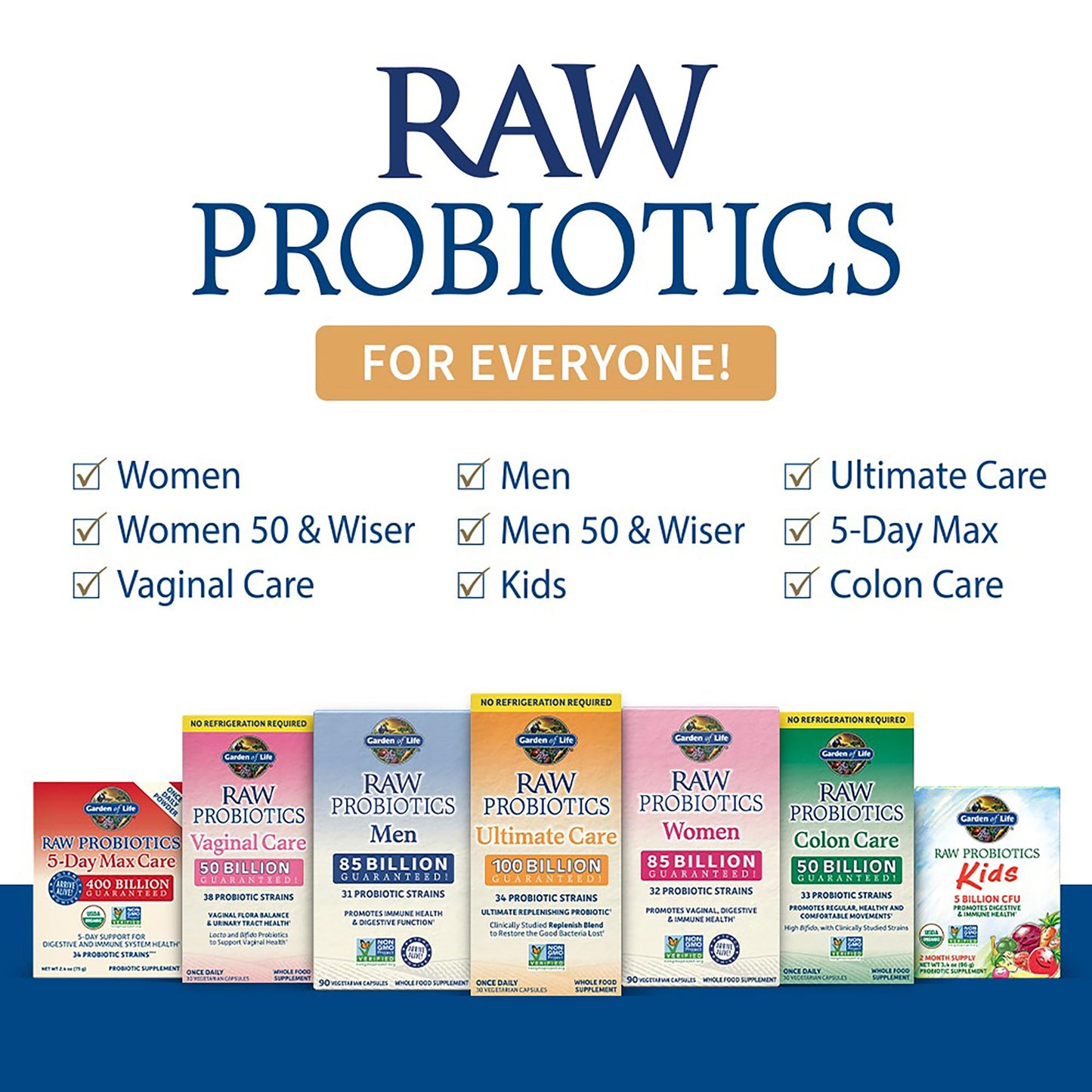 Garden of Life Probiotics Ultimate Care – 100B CFU, 34 Strains, 30 Capsules