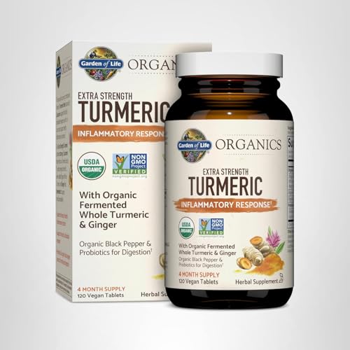 Garden of Life Organic Turmeric Extra Strength 100mg Curcumin – 120 Tablets