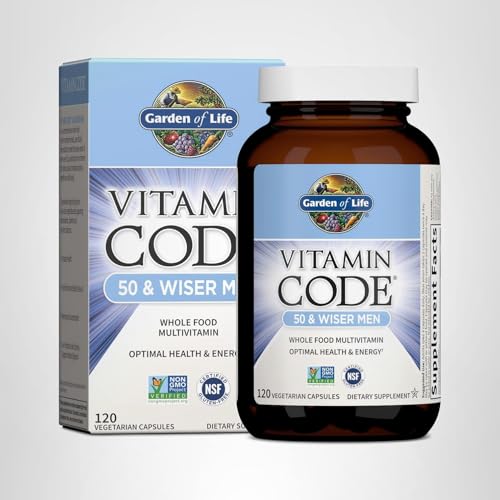 Garden of Life Vitamin Code 50 & Wiser Men's Multivitamin with Probiotics - 120 Capsules