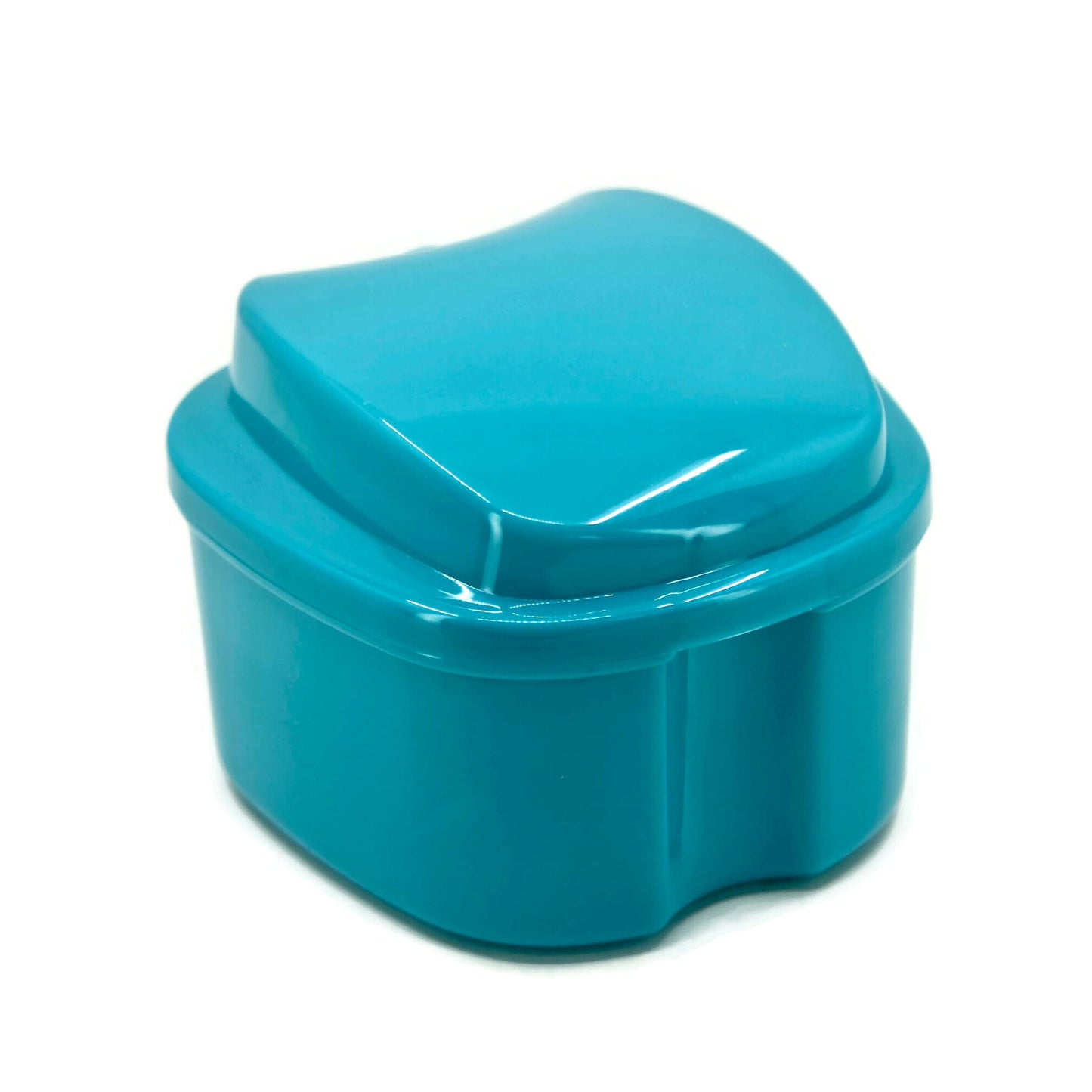 Genco Dental Denture Case with Strainer – Teal Night Cleaner Bath Box
