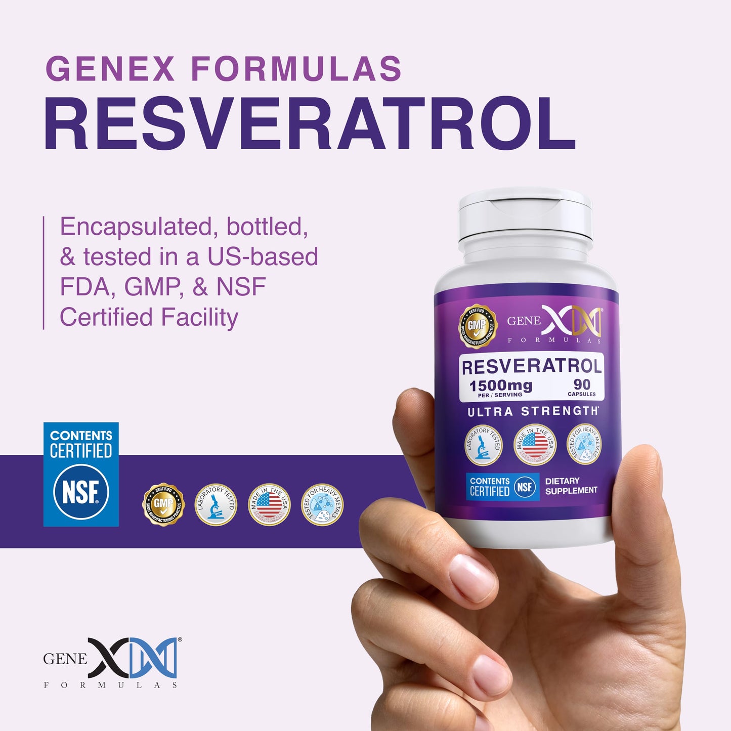 Genex Formulas 1500mg Resveratrol + BioPerine (3 Pack) | Trans-Resveratrol from Japanese Knotweed