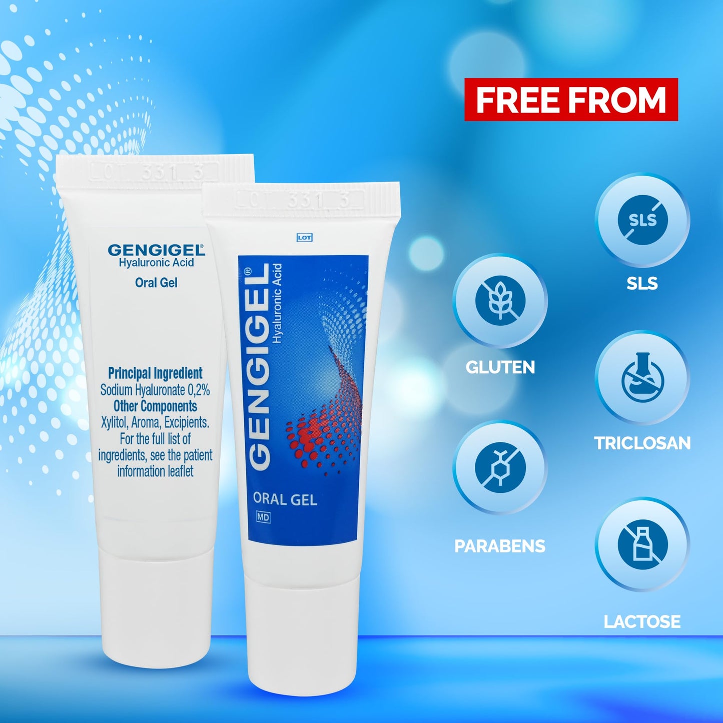 Gengigel Hyaluronic Acid Oral Gel (20ml) – Soothes Mouth & Gum Discomfort, Vegan & Kosher, Paraben & SLS Free