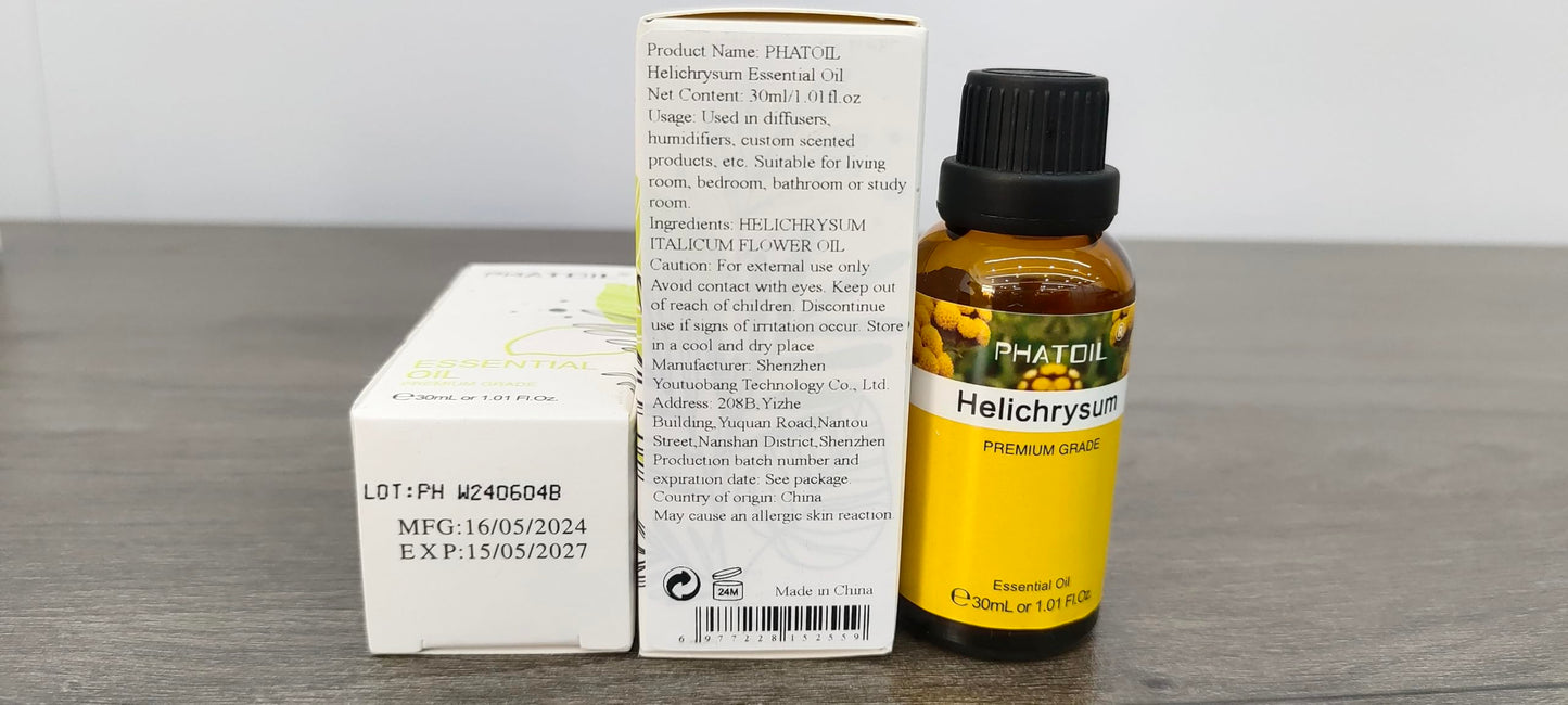 Helichrysum Essential Oil 30ml | PHATOIL Aromatherapy for Diffuser & DIY