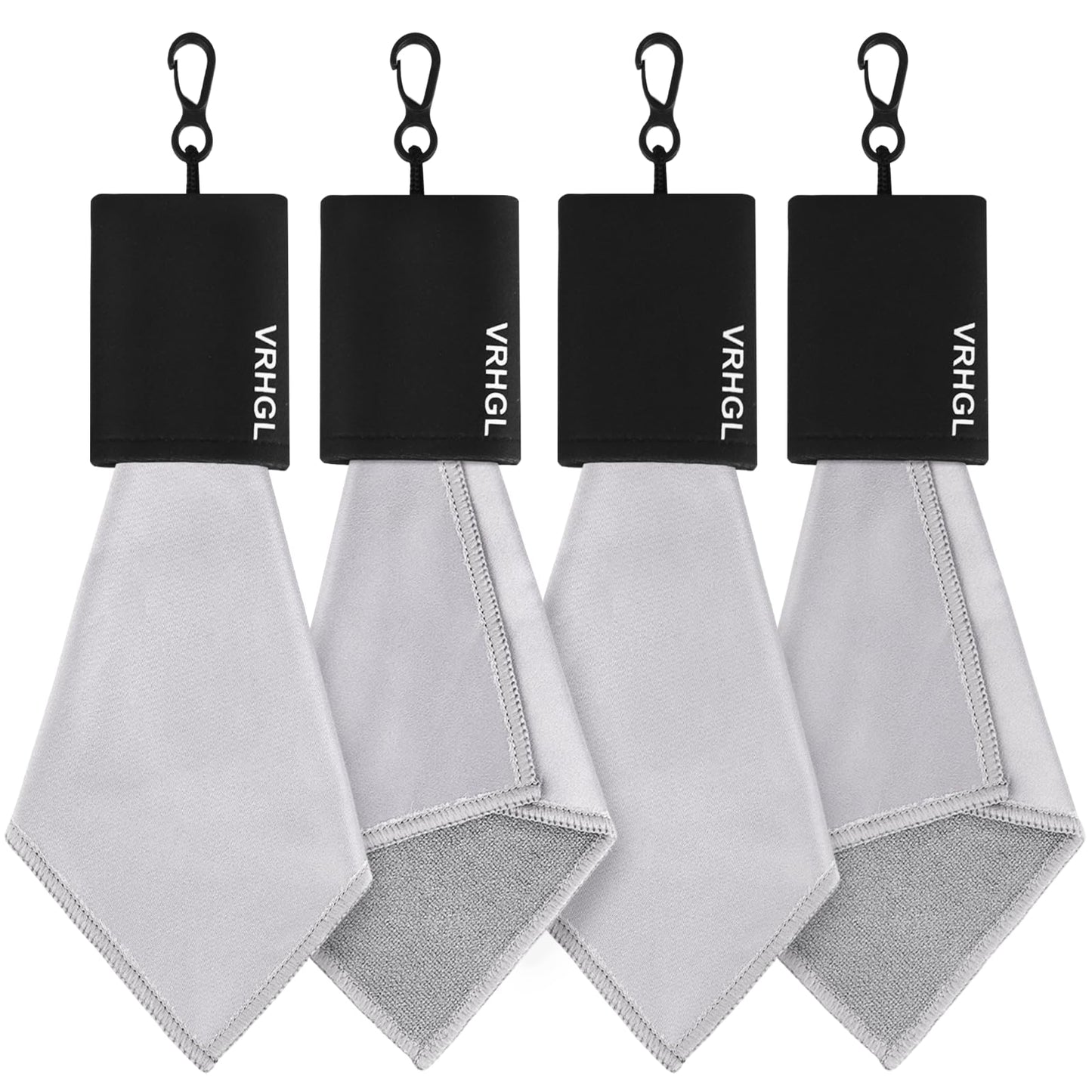 2-Sided Portable Glasses Cleaner Cloth Keychain | Reusable Microfiber Kit 6x6 in – Black