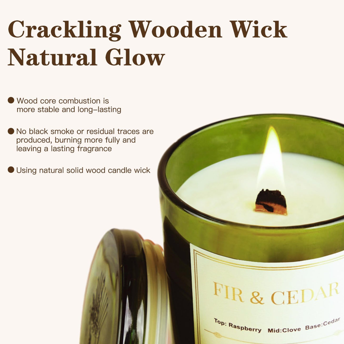 2 Pack Wood Wick Scented Candles Gift Set – Balsam Fir & Cedarwood, Natural Soy Wax