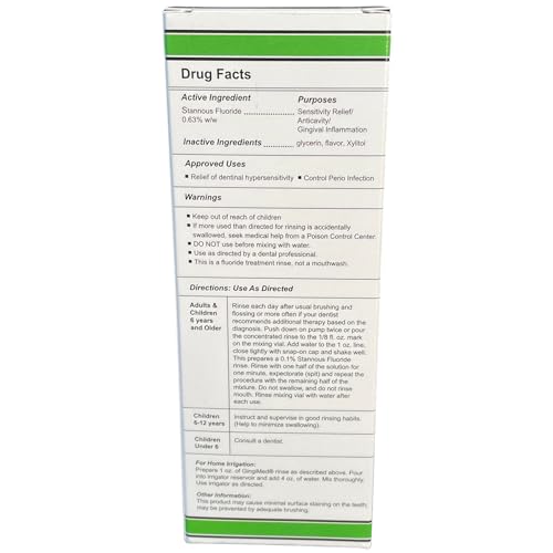 GingiMed Mint Flavored 0.63% Stannous Fluoride Dental Rinse - 10 oz