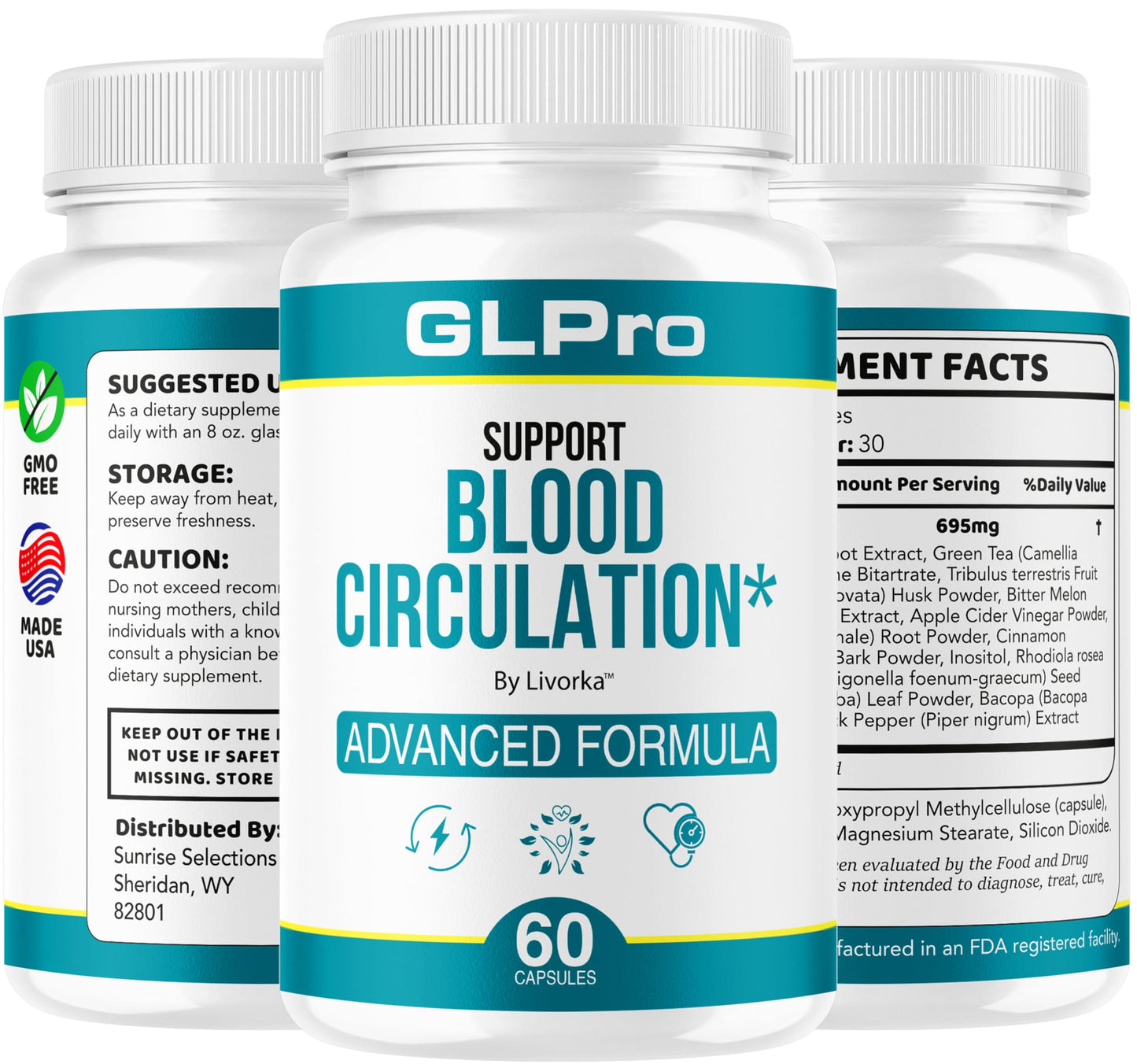 (3 Pack) GLPro Capsules – GL Pro Support & Blood Balance Formula | Premium Multivitamin 180 Capsules