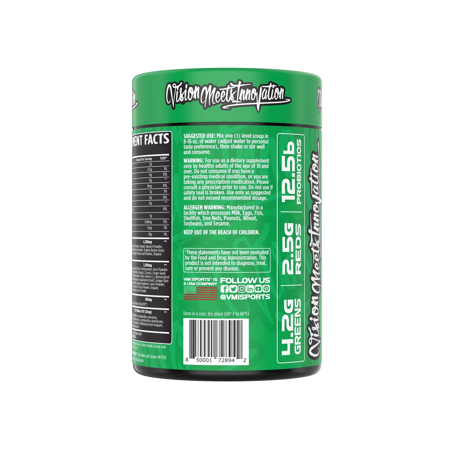 VMI Sports Greens + Reds Advanced Superfood | Immunity & Gut Health | 30 Servings (Chocolate)