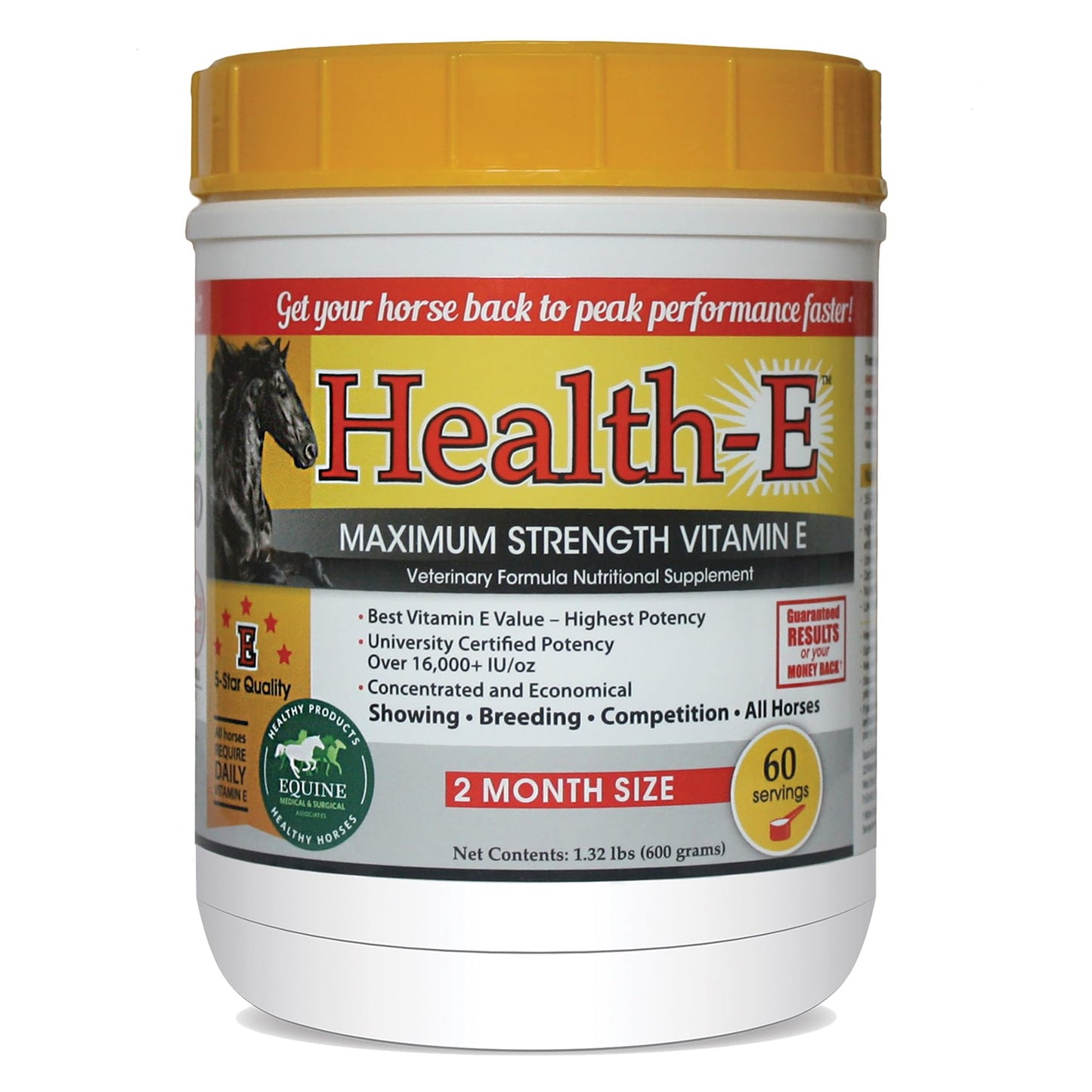 Health-E 60 Servings — High-Potency Vitamin E for Horses | Premium Equine Supplement