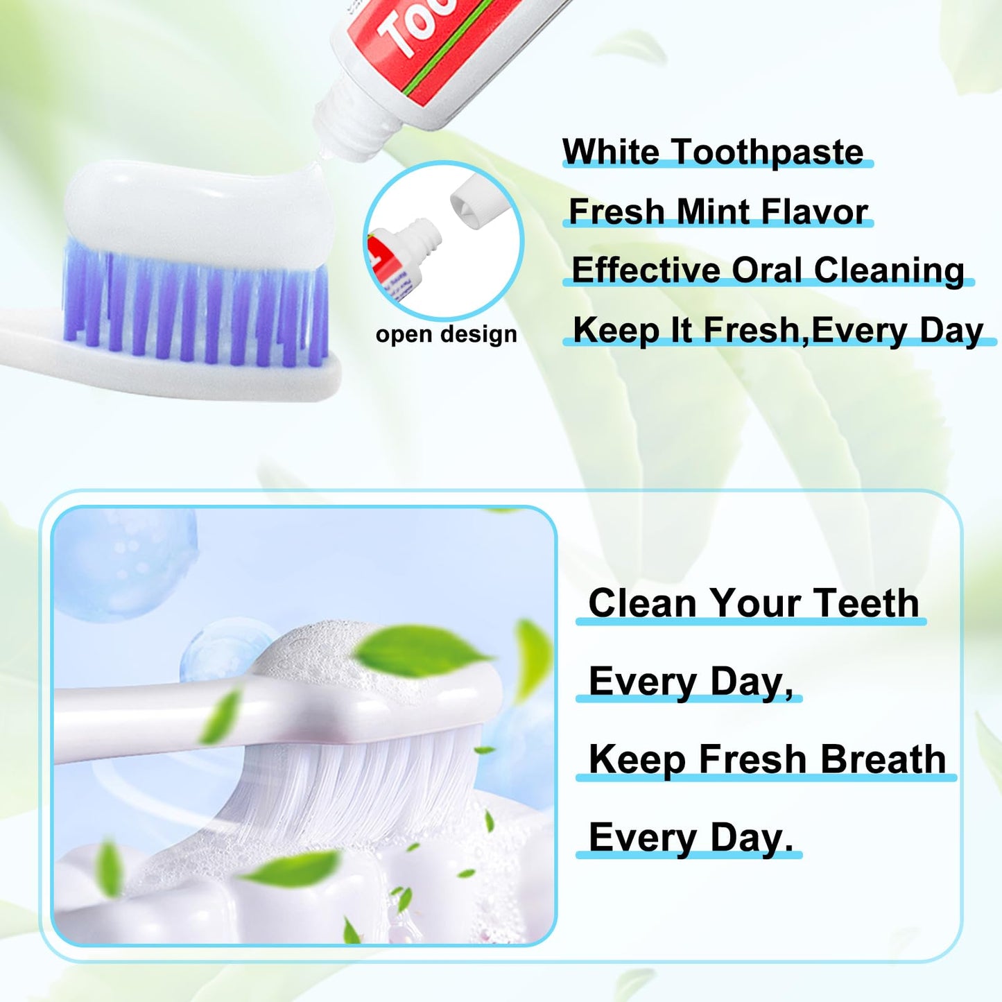 HOIQIRY 200 Travel Size Toothpaste Tubes – Mint 0.35 oz (10 g) Bulk