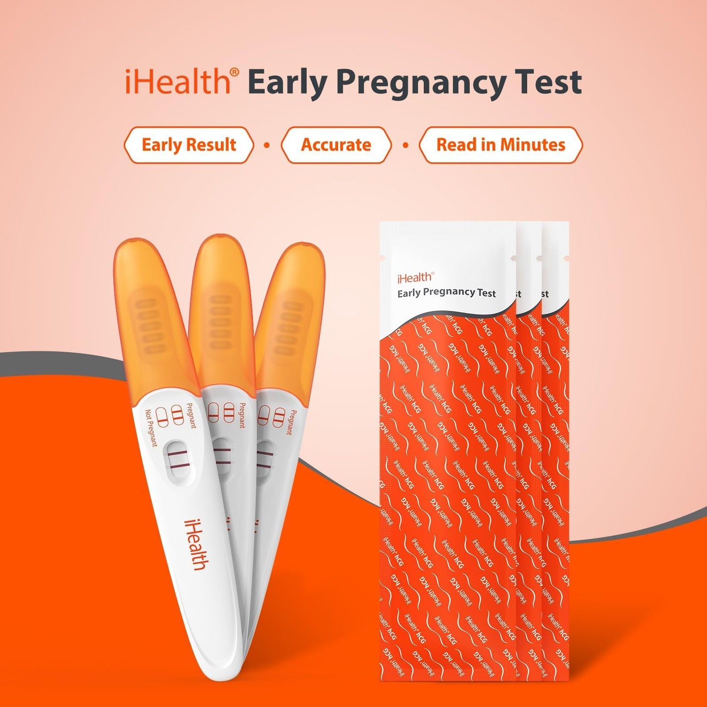 iHealth Pregnancy Test 3-Pack – Ultra-Sensitive HCG Kit, Early Detection, 6 Days Pre-Period, 99% Accurate
