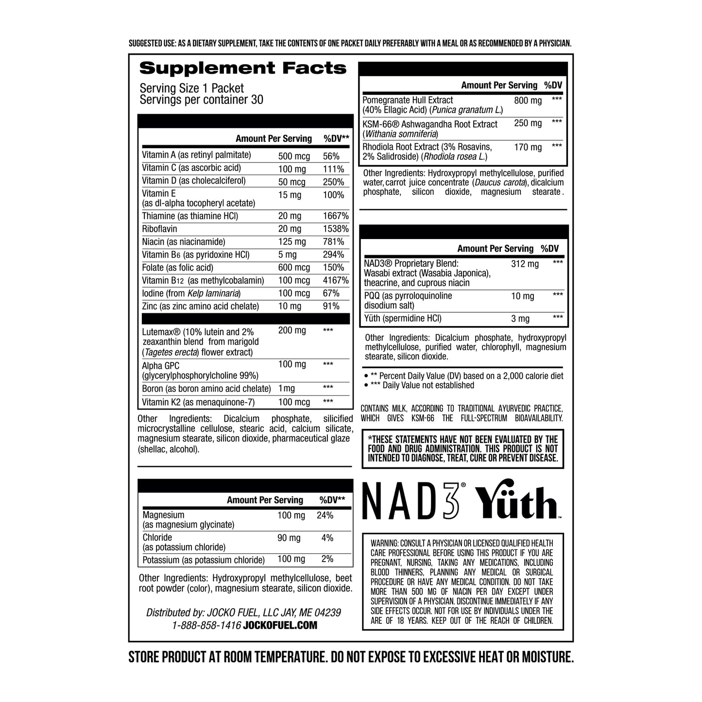 Jocko Fuel TIME WAR Multivitamin – NAD Support for Healthy Aging & Energy