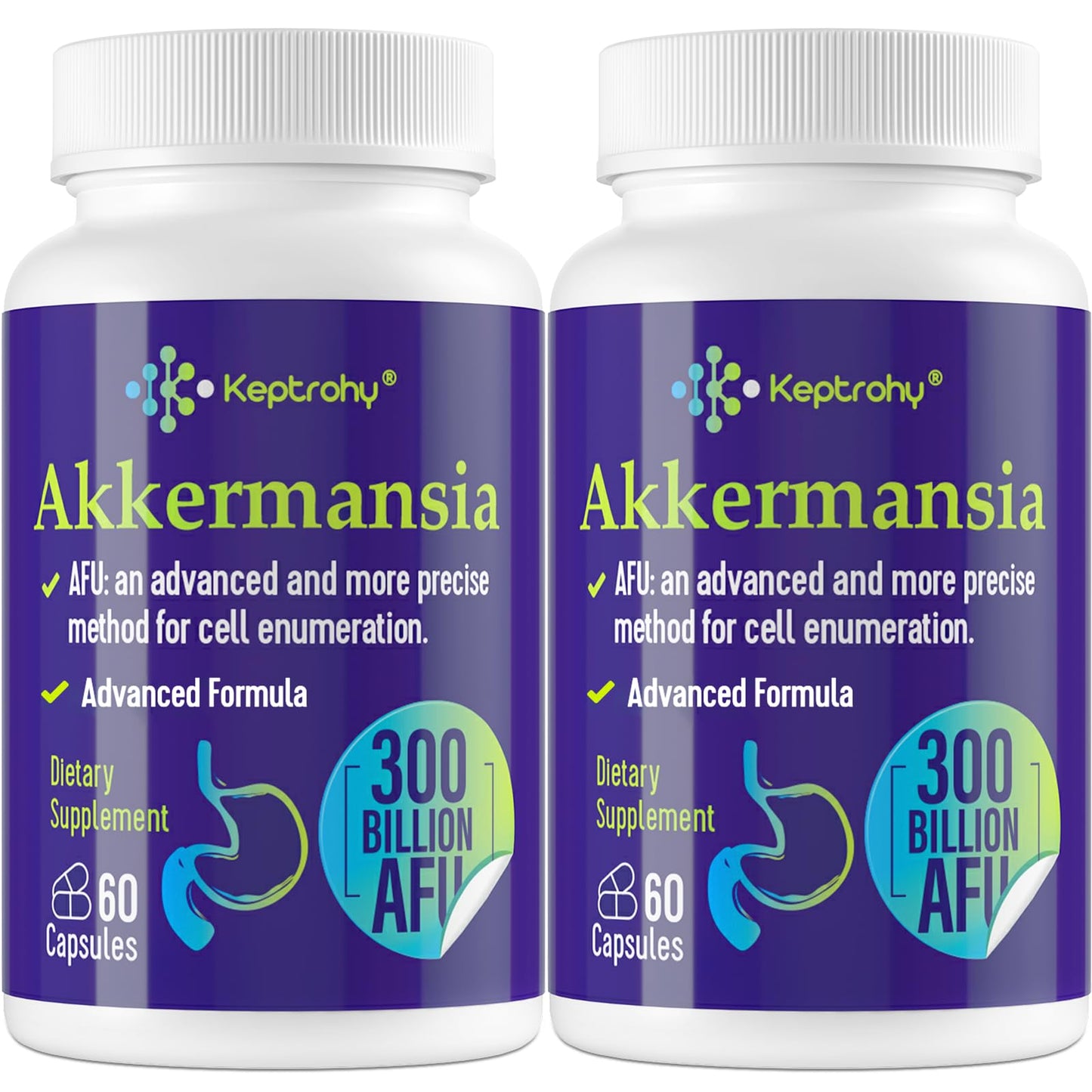 Keptrohy 300 Billion AFU Akkermansia Probiotic for Gut Health | 120 Count
