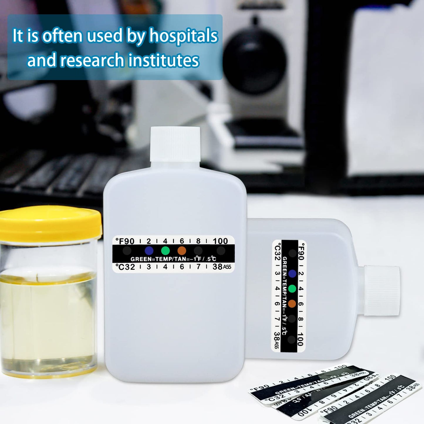 KEVTVEK 14-Piece Urine Test Kit with Travel Bottles, Temperature Strips & Neoprene Bag