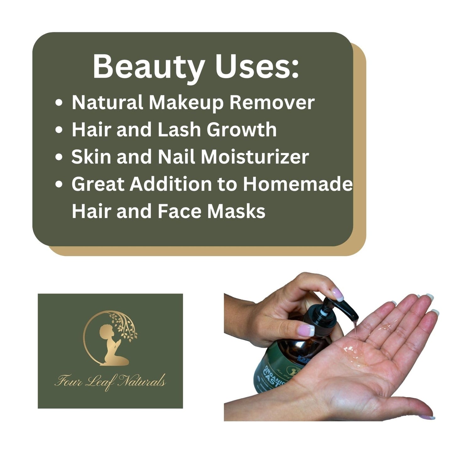 Four Leaf Naturals Organic Castor Oil Pack Wrap Kit – Liver Support, No-Leak Comfort