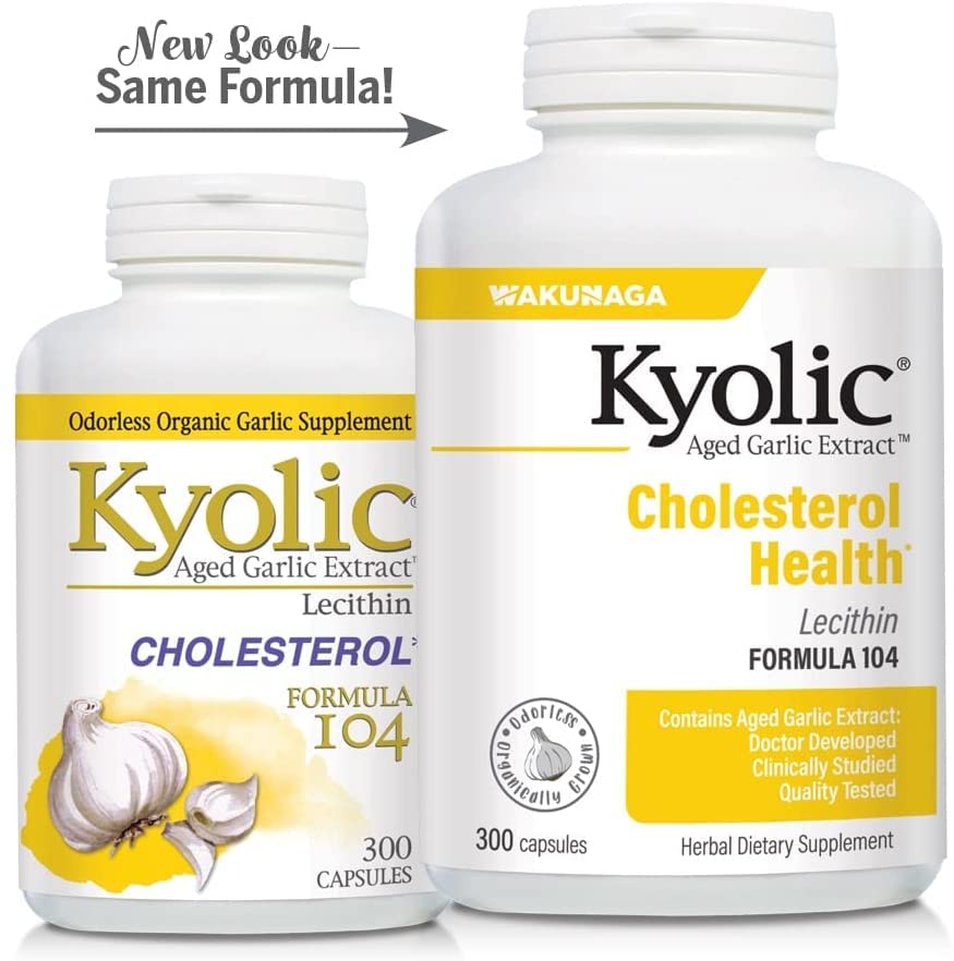 Kyolic #104 Garlic Extract With Lecithin 300-cap Two-Pack | Aged Garlic Extract Kyolic Formula 104