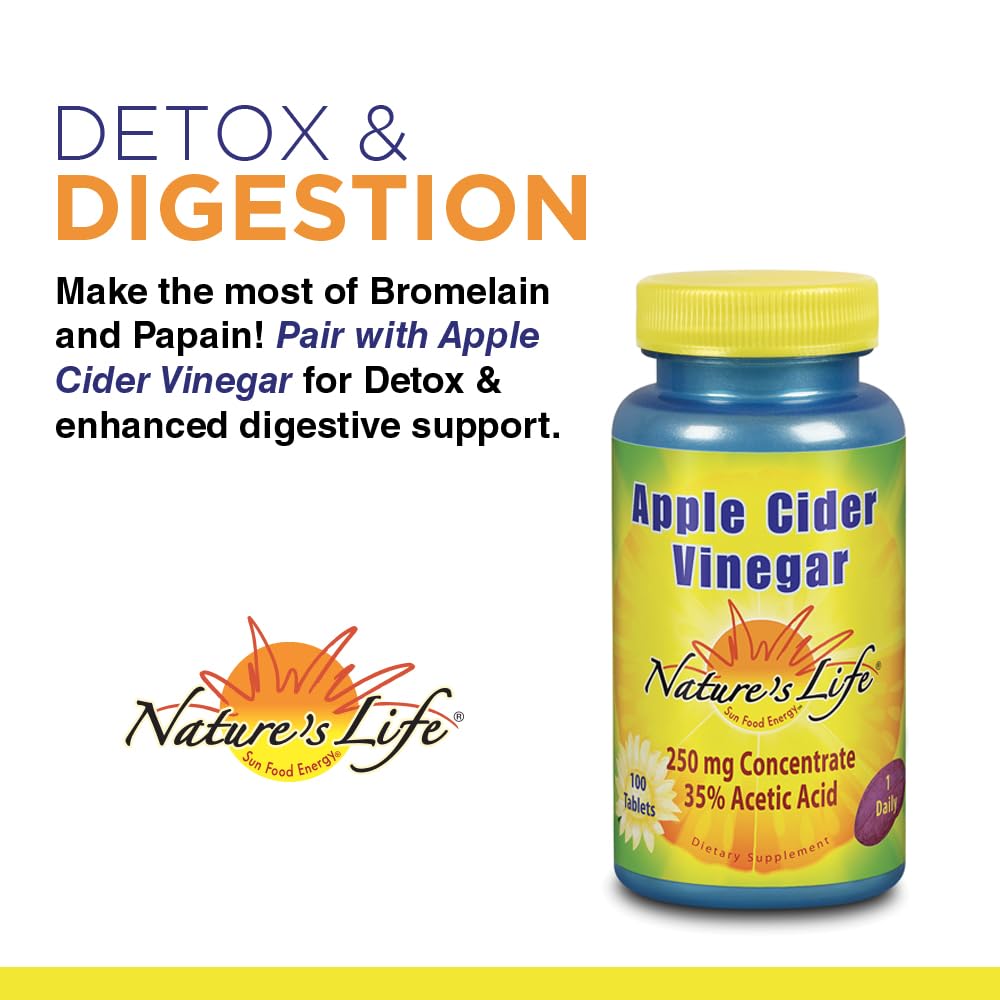 Nature's Life Bromelain & Papain — Digestive Enzymes (250mg, 250 CT)