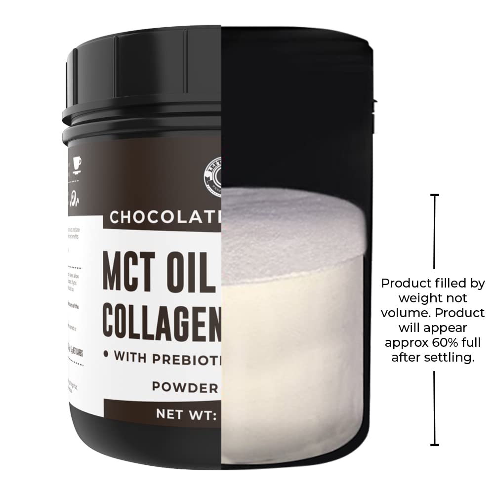 Left Coast Performance MCT Oil Powder with Acacia Fiber & Collagen Peptides – Sugar-Free Keto Chocolate Creamer, 16 oz
