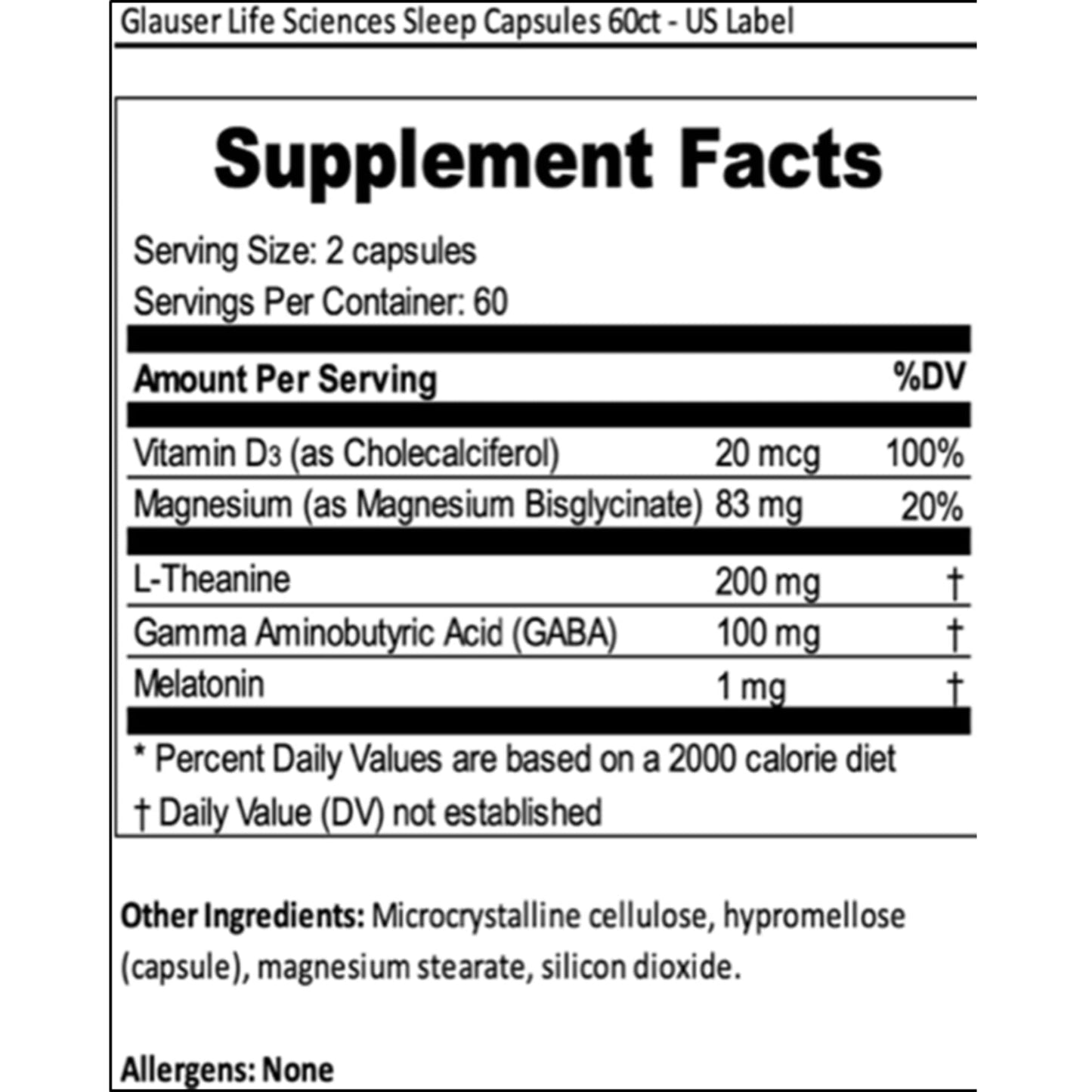 Levium Sleep Formula Supplement | Natural Relaxation Capsules with Melatonin, GABA, L-Theanine, Magnesium | 60 Count Bottle – 30 Day Supply