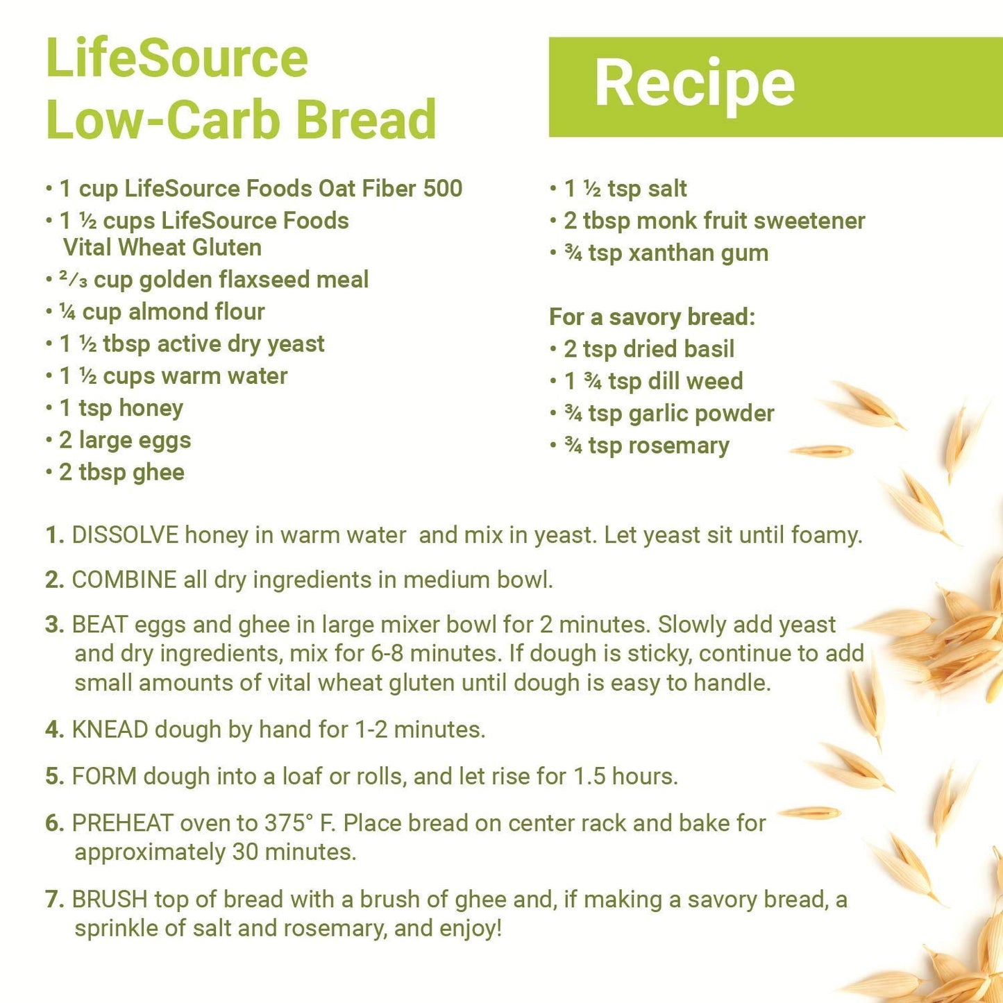 LifeSource Oat Fiber 500 (1 lb) – Keto, Zero-Carb, Gluten-Free