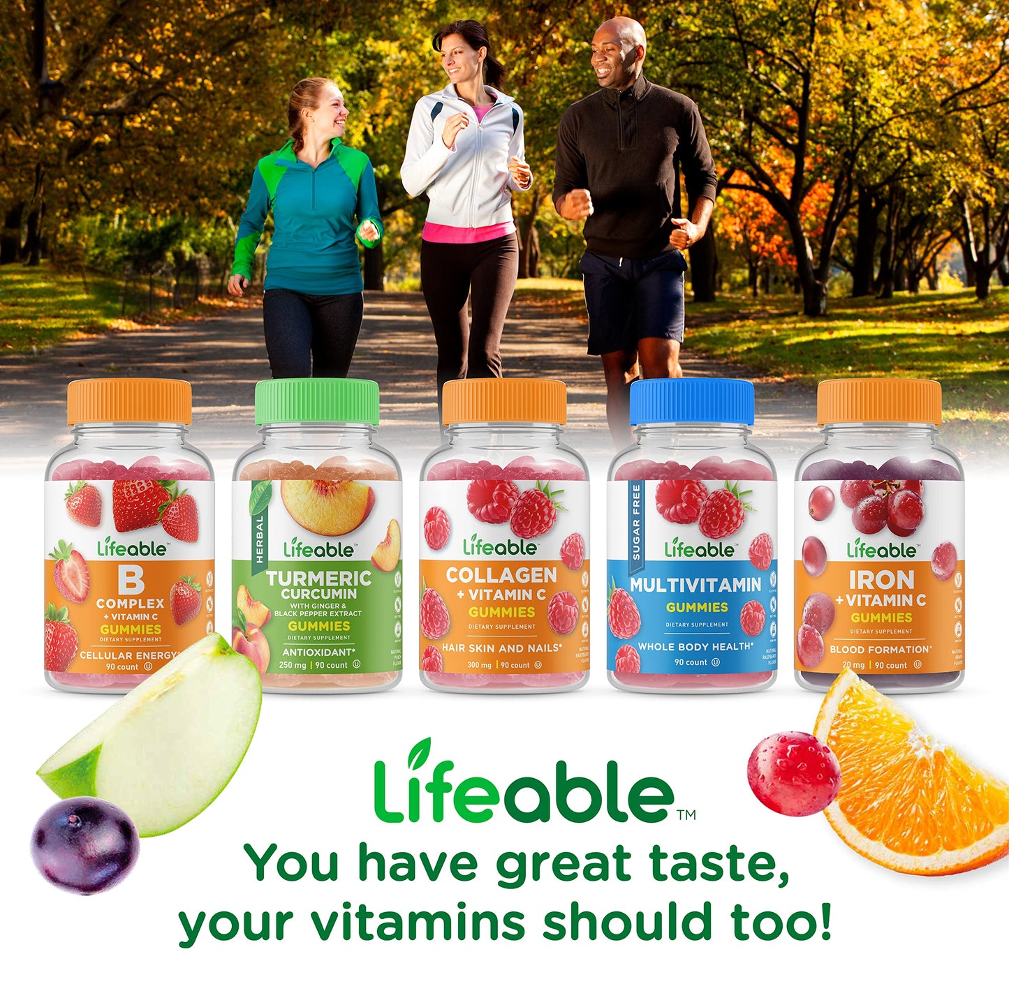 Lifeable Glucose Gummies – Mixed Berry, Gluten Free & Non-GMO (90 Gummies Pack)
