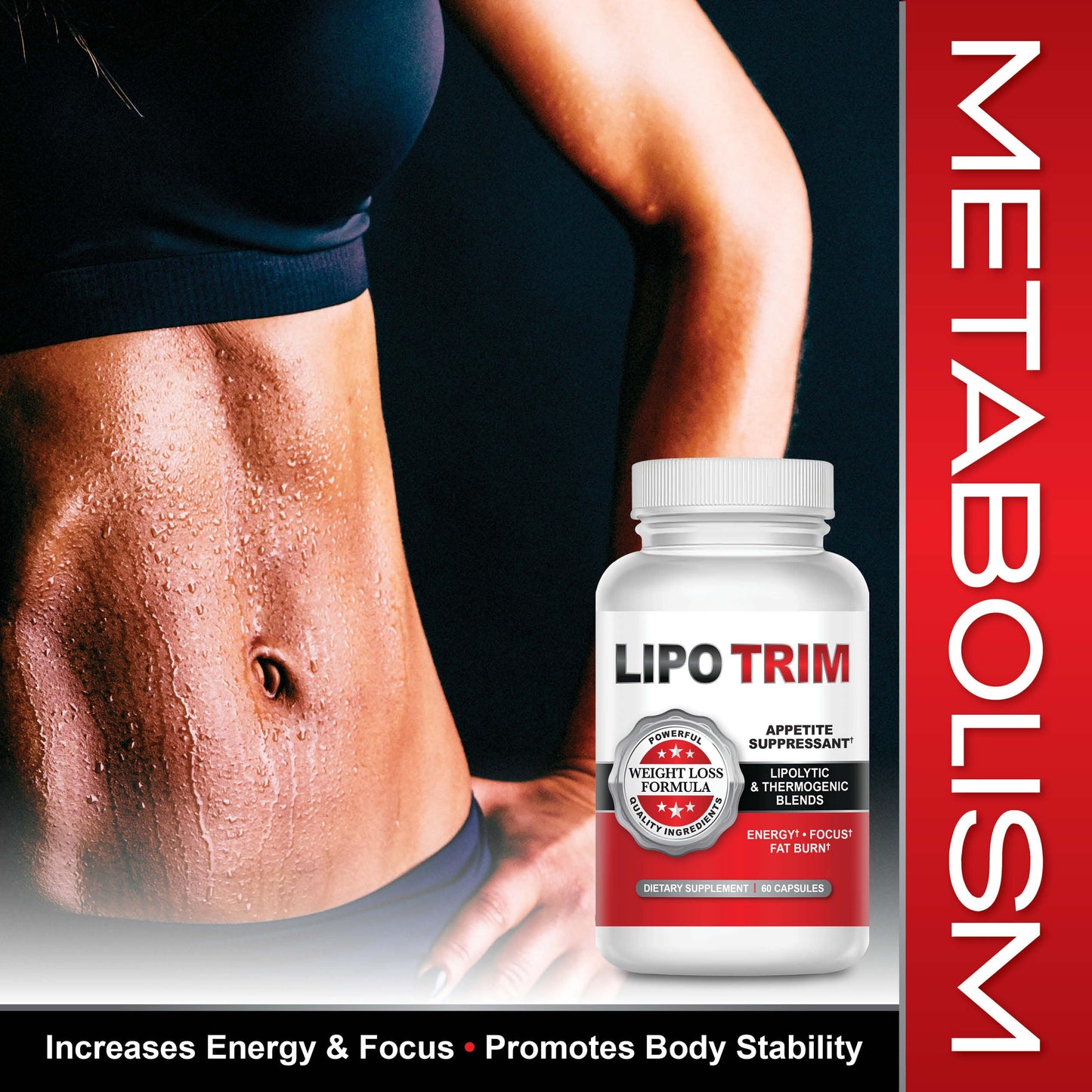 Lipo Trim - Advanced Lipogenic Thermogenic Diet Pills – Boost Energy, Focus, and Fat Loss – 60 Capsules