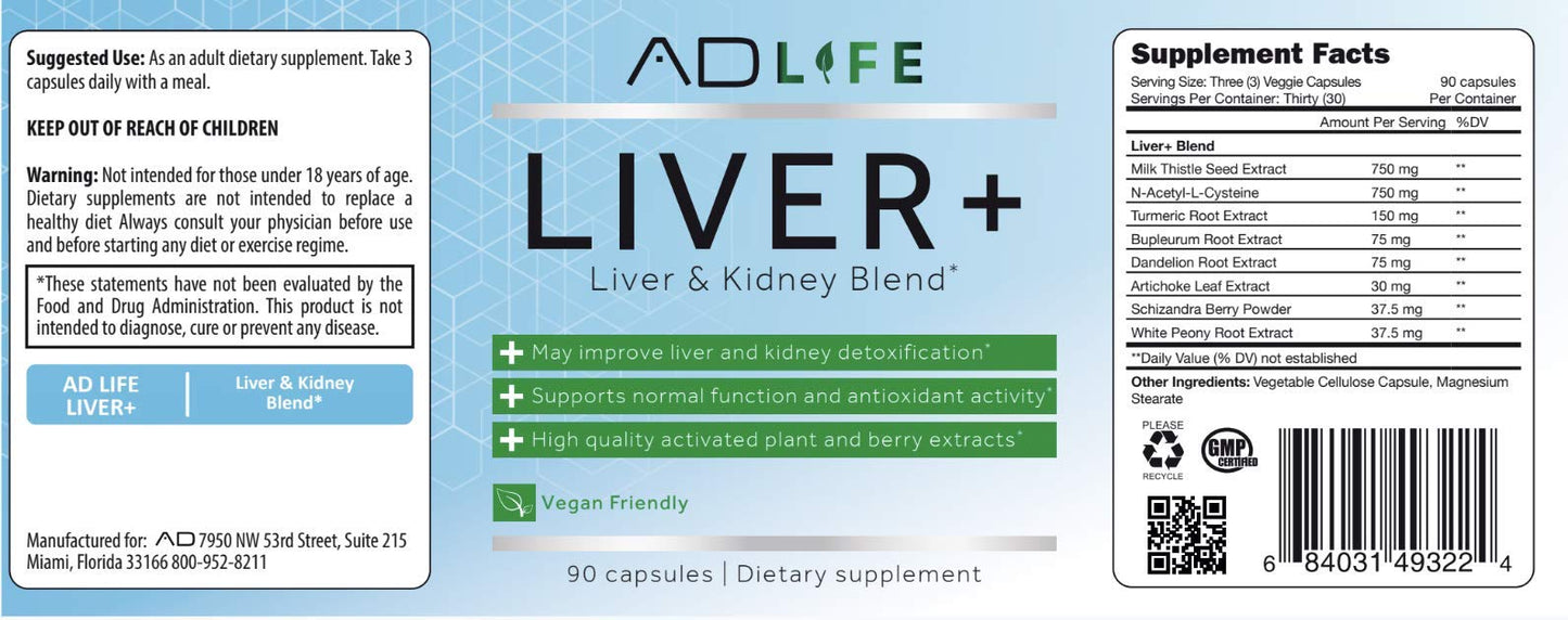 Project AD Liver+ Liver Cleanse & Detox — Liver Support Supplement (90 Capsules)