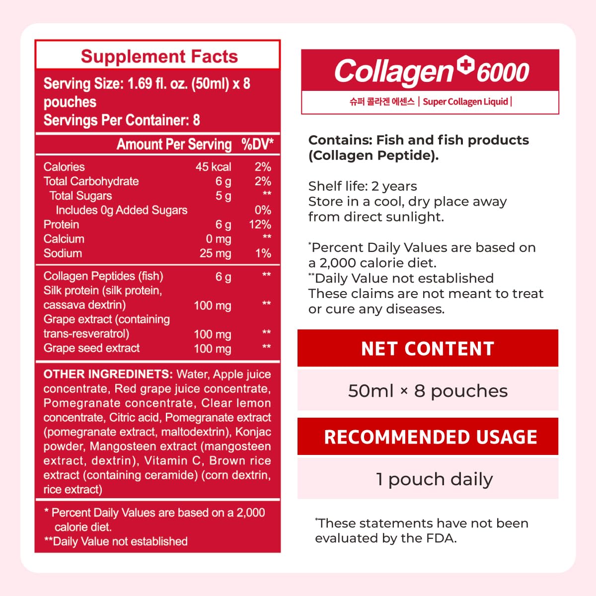 m2 Liquid Collagen Drink – 6000mg Super Concentrate, 68% More Collagen in 24h (8pk)