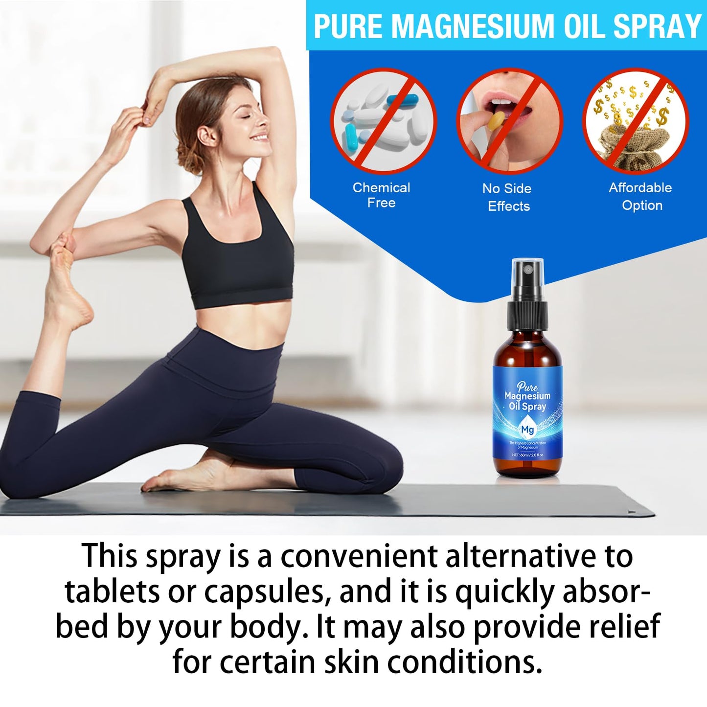 Magnesium Oil Spray – Pure, Natural & Organic (4 oz x 2) – Easy Absorption