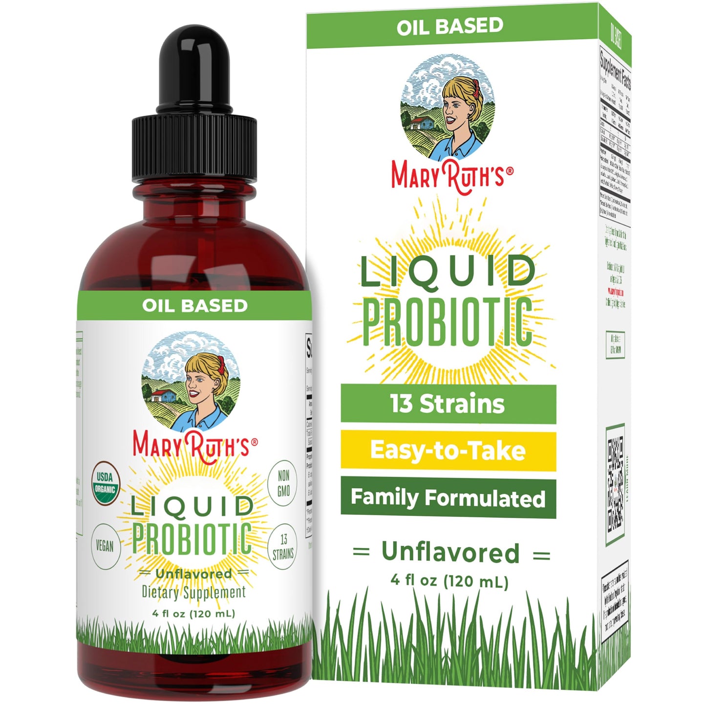 MaryRuth Organics USDA Organic Liquid Probiotic | Digestive & Gut Health | For Women, Men & Kids | 40 Servings