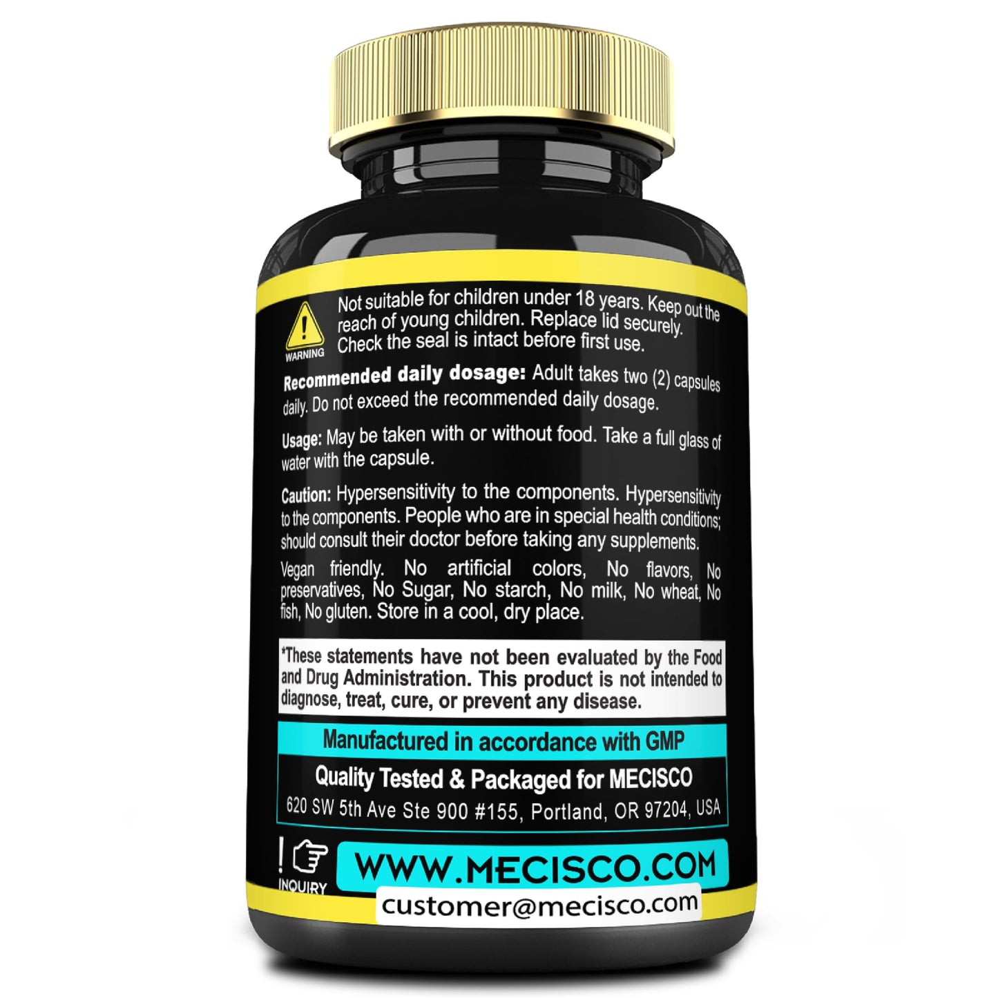 Mecisco 11in1 Mullein Leaf Capsules – Panax Ginseng, Cordyceps & More | 60 Capsules