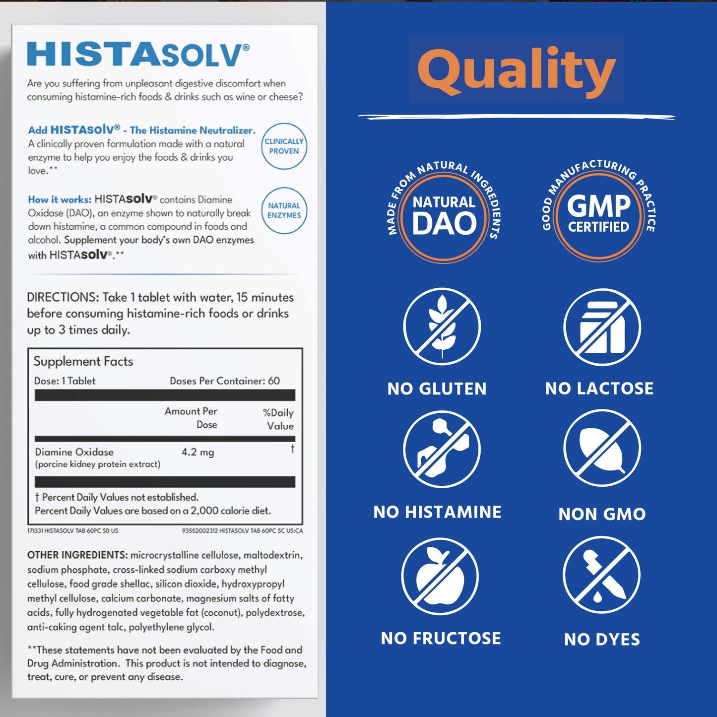 Medagel HISTAsolv Extra Strength DAO Enzyme for Histamine Intolerance – 60 Pack (Austria)