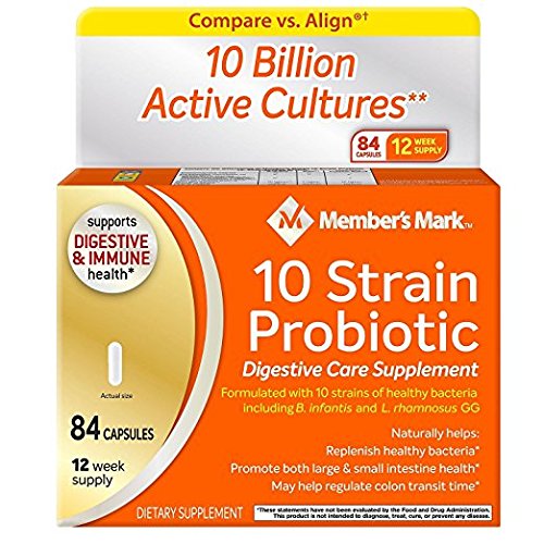 Members Mark 10 Strain Probiotic (84 Count) 2 Pack – 10 Billion Live Cultures