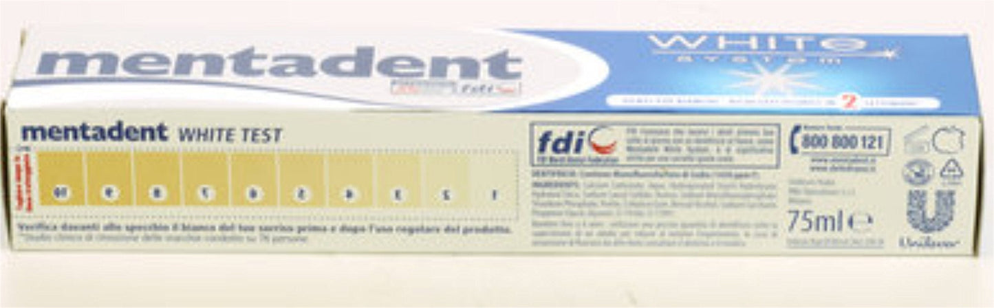 Mentadent White System Toothpaste 75ml – Pack of 3