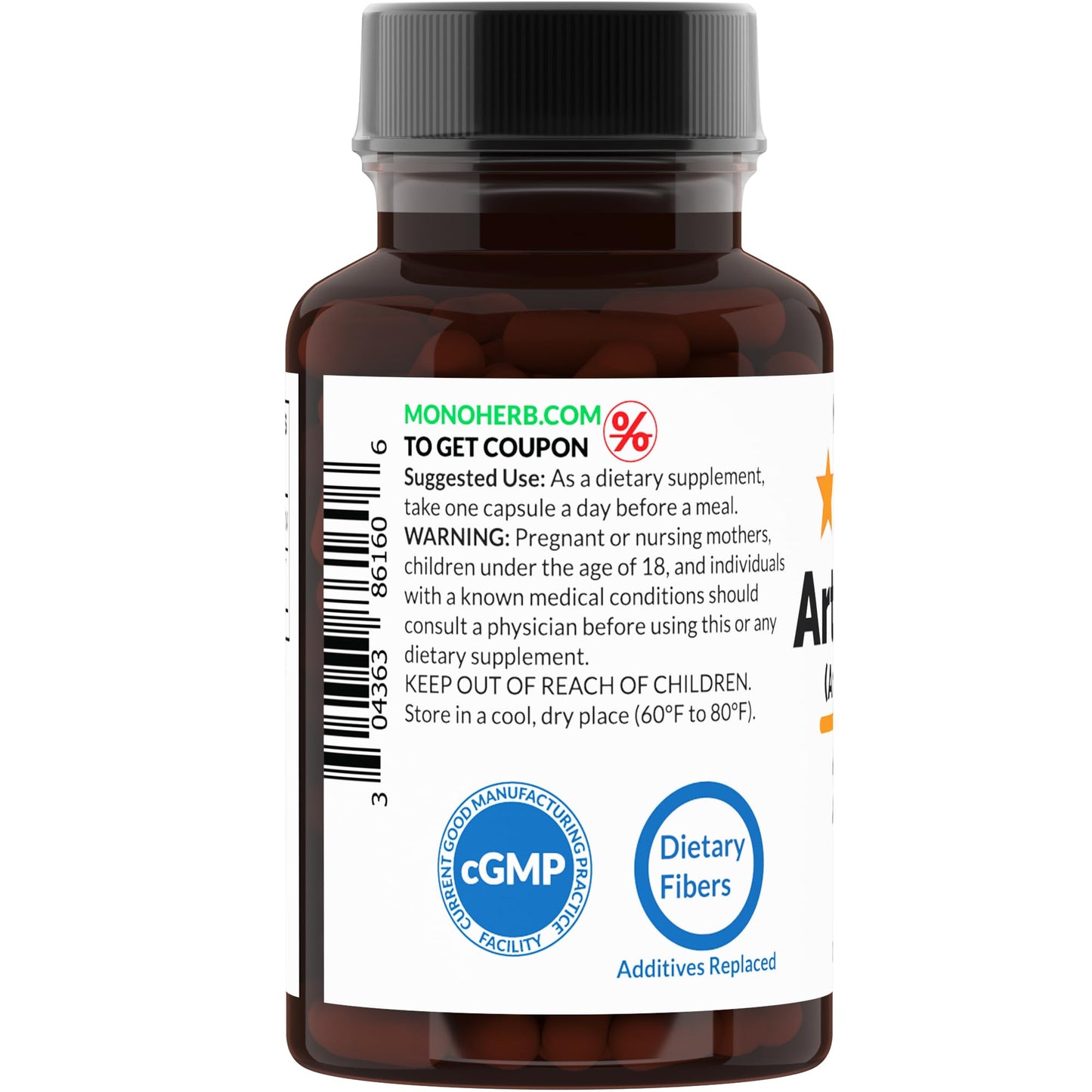 MONOHERB Artemisinin 200 mg - 90 Capsules | Artemisia Annua Supplement