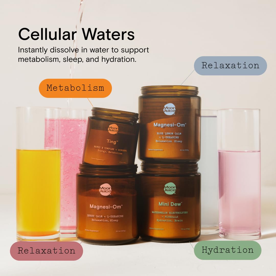 Moon Juice Magnesi-Om Blue Lemon Sticks – Magnesium + L-Theanine for Calm, Brain Health & Regularity