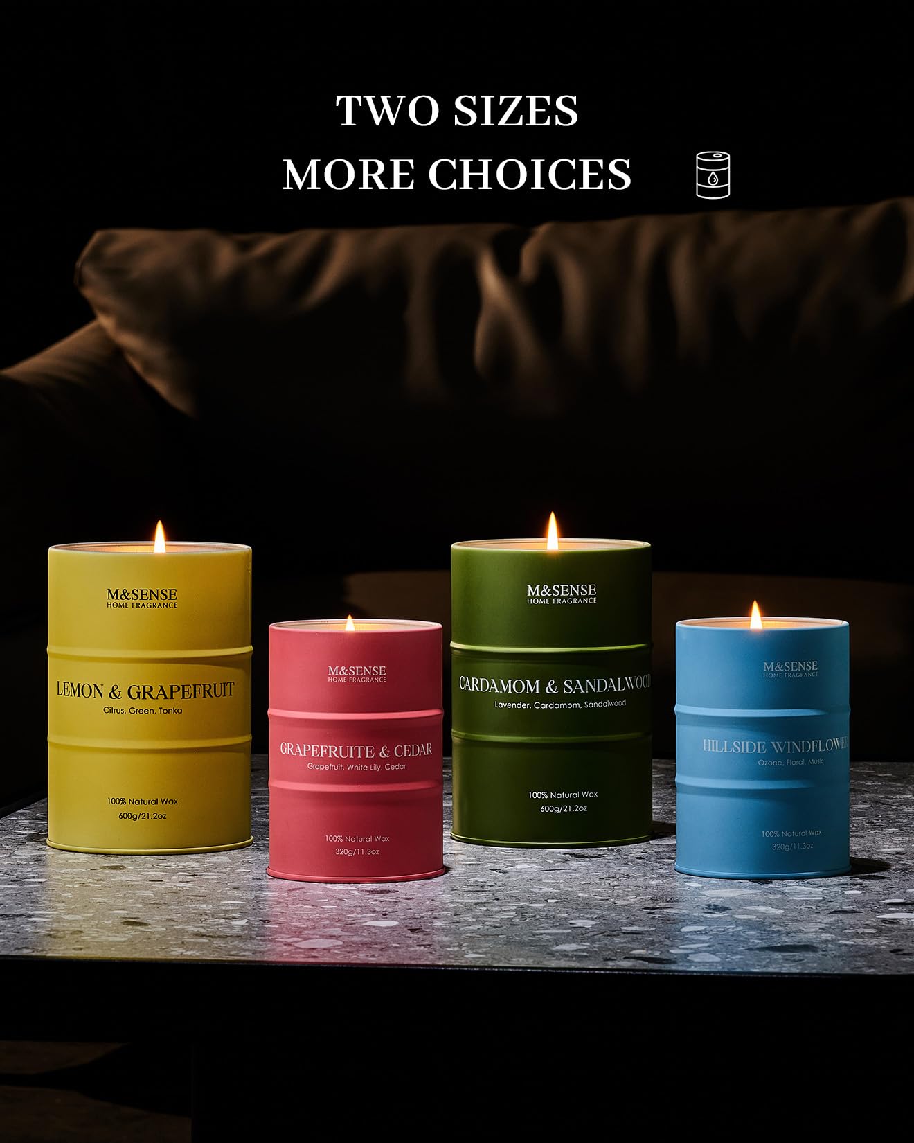 M&SENSE Coffee Cappucina Soy Wax Candle ā 21.2oz, 120h Burn, Gift Box