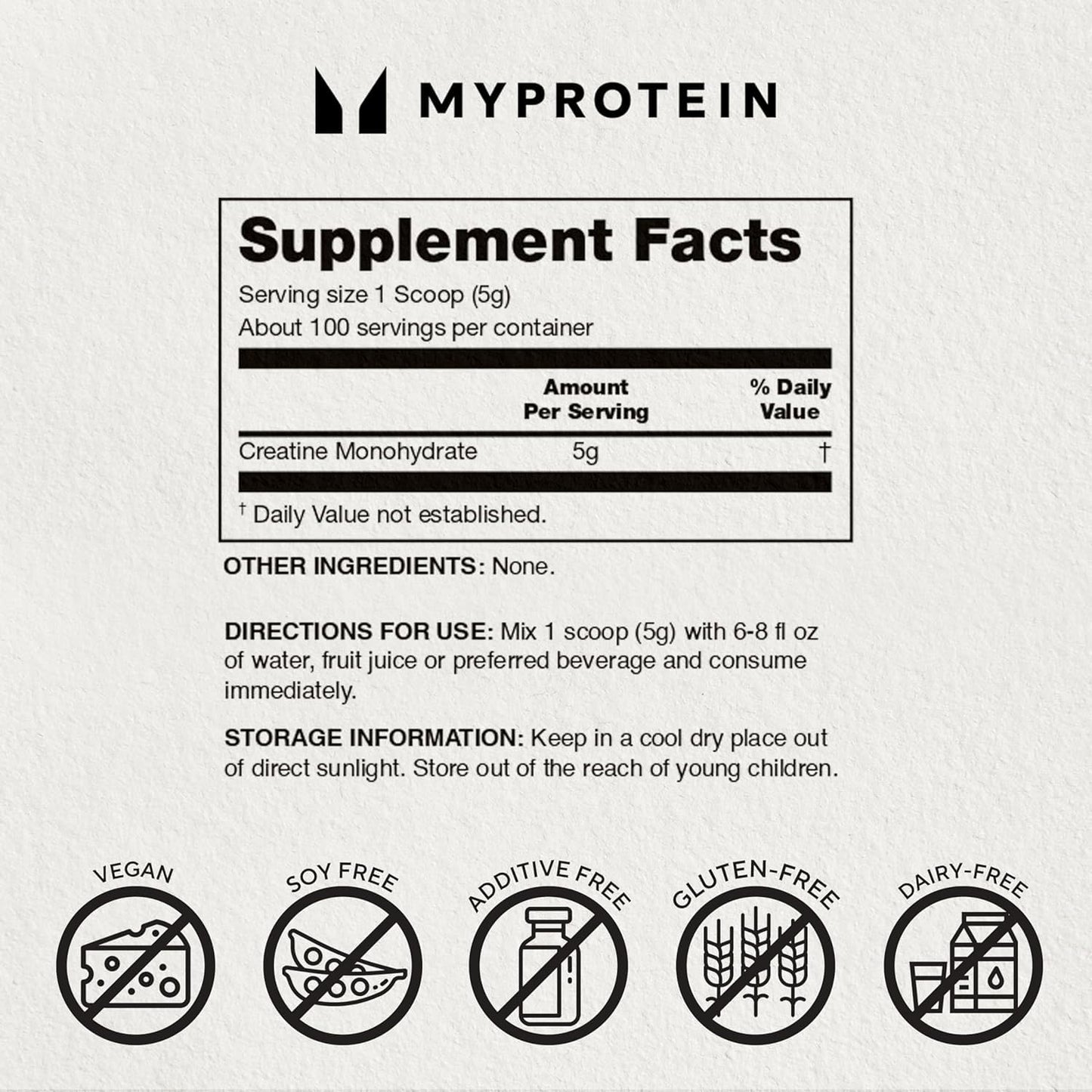 Myprotein Creatine Monohydrate Powder – 2.2lbs, 200 Servings, Unflavored