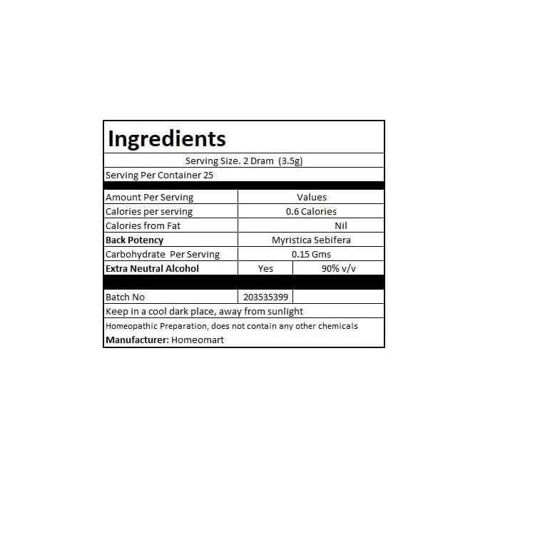homeomart.com Myristica Sebifera Homeopathy Pellets Pills in 30C Potency Pack of 2