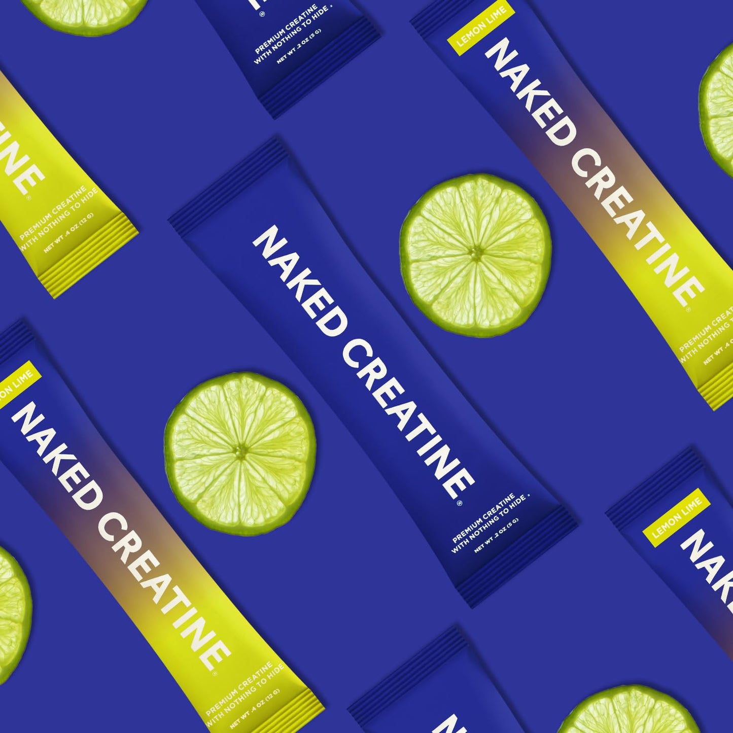 NAKED Pure Lemon Lime Creatine Monohydrate Stick Packs — 30 Pack | Vegan, Non-GMO, Gluten Free