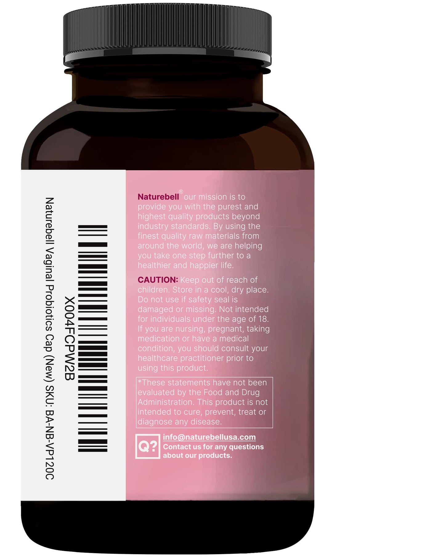 NatureBell Vaginal Probiotics for Women – 10B CFU, 120 Veggie Capsules