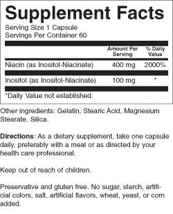Nature's Blend Niacin No Flush 400 mg - 60 Capsules | Gluten Free