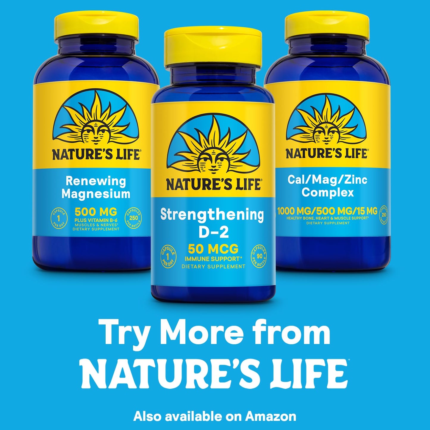 Nature's Life Vitamin D2 2000 IU – Immune Support & Bone Health (60-Day Guarantee, 90 Veg Caps)