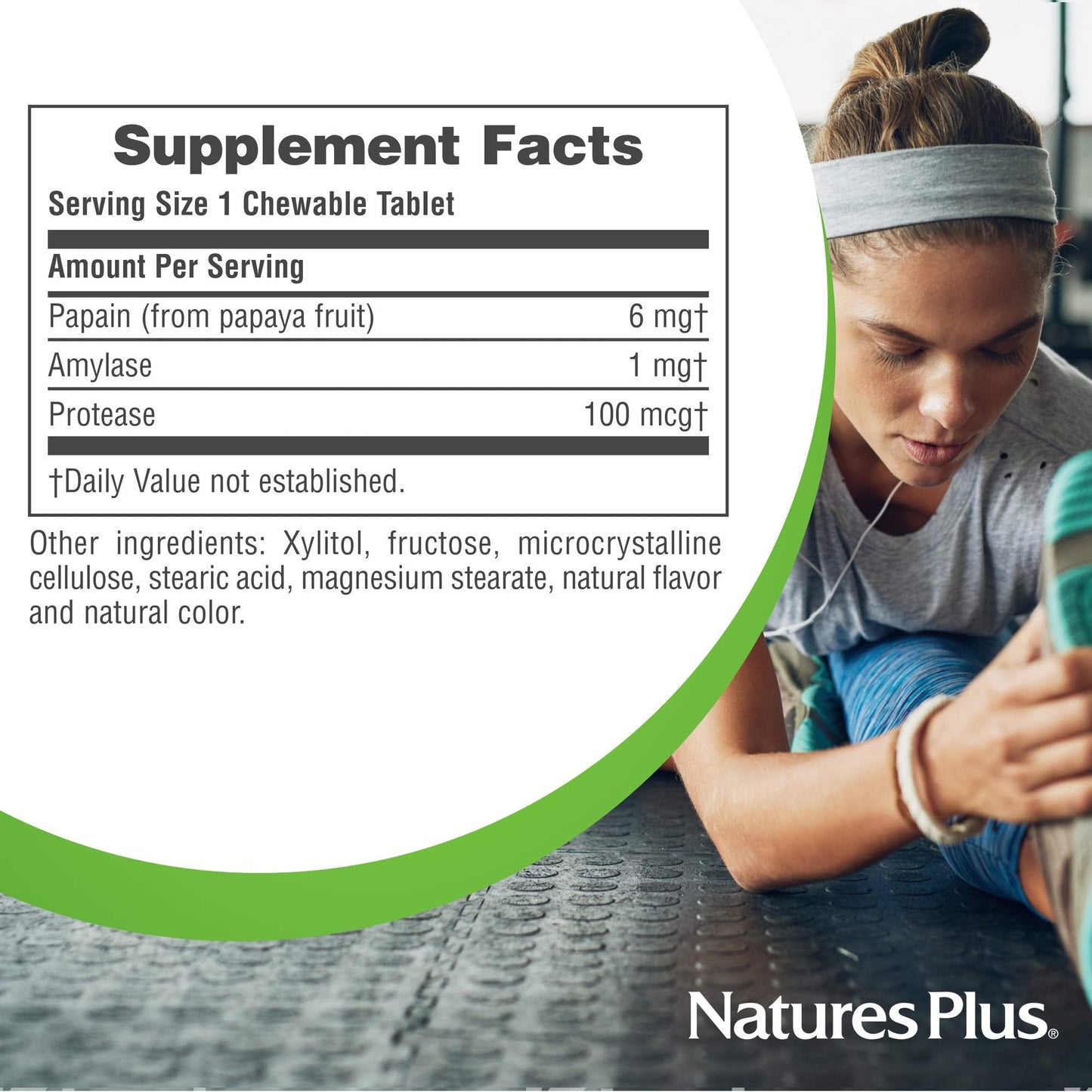 Natures Plus Papaya Enzyme – 6 mg Papain, Amylase & Protease | 360 Chewable Tablets