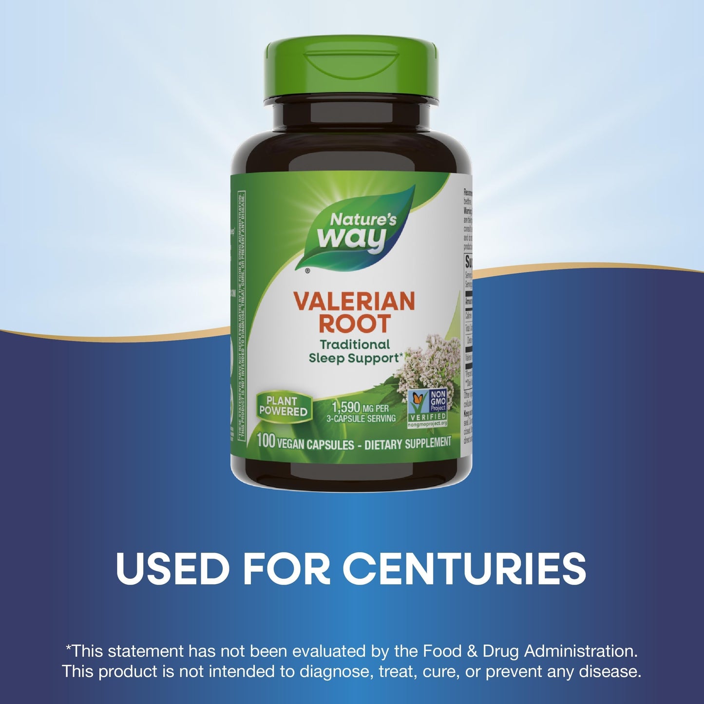 Nature's Way Valerian Root - Traditional Sleep Support* | Non-GMO, Gluten Free, Vegan | 100 Capsules (Packaging May Vary)