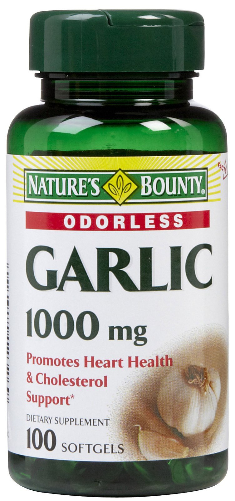 Nature's Bounty Garlic Extract 1000 mg Softgels – Pack of 2 (200 softgels total)