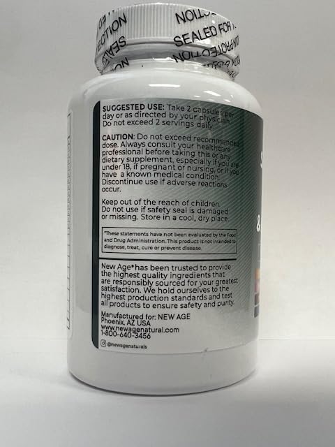 NEW AGE Thyroid Support Supplement with Selenium, Zinc, Iodine, L-Tyrosine, Ashwagandha — 60 Count (Pack of 3)
